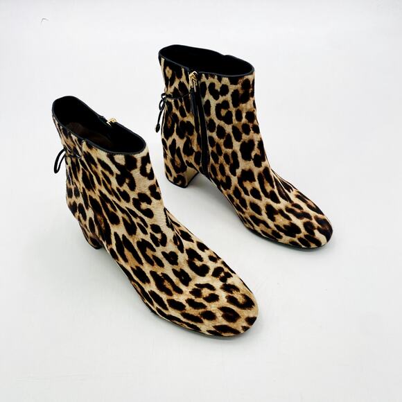 Tory Burch Women's Laila Leopard Print Calf Hair Booties - Picture 2 of 7